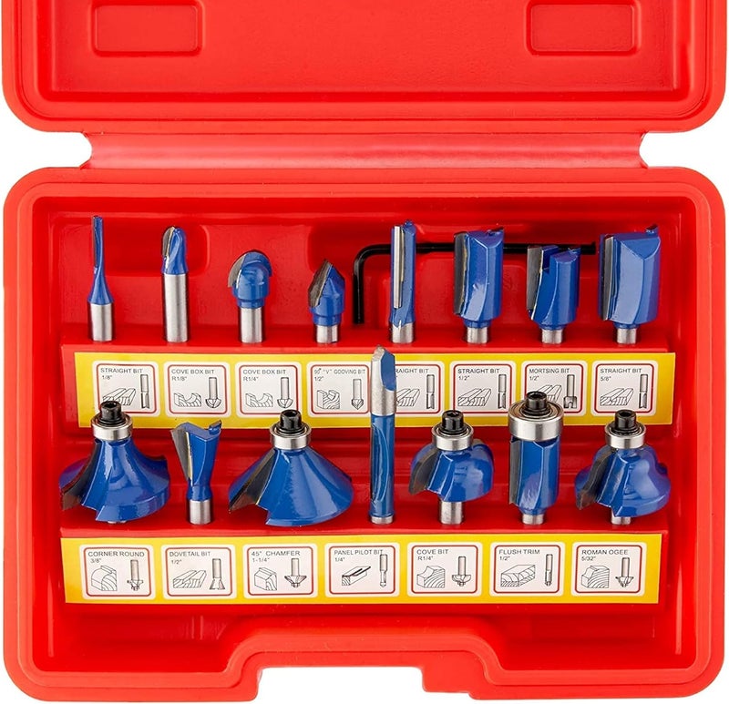 Hiltex 10100 Tungsten Carbide Router Bits 15-Piece Set for Woodworking - Image 1